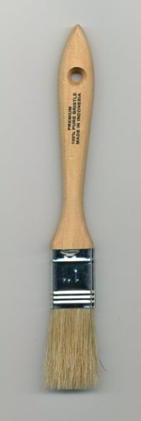 1 inch chip brush with double‑thick bristles and wood handle for heavy‑duty use