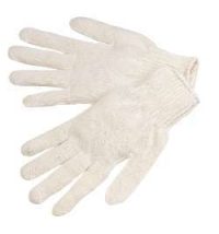 White Poly-Cotton String-Knit Gloves