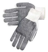 String-Knit Gloves with PVC Dots