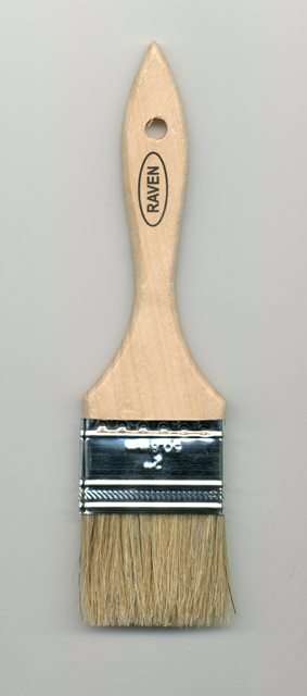 2 inch chip brush with wood handle and solvent-resistant bristles