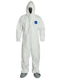 Dupont TY122 Tyvek Coveralls with Hood and Boot Covers
