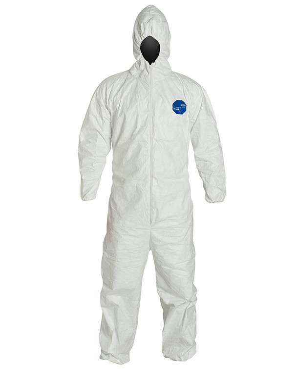 Dupont TY127 Tyvek Coveralls with Hood and Elastic Wrist and Ankles