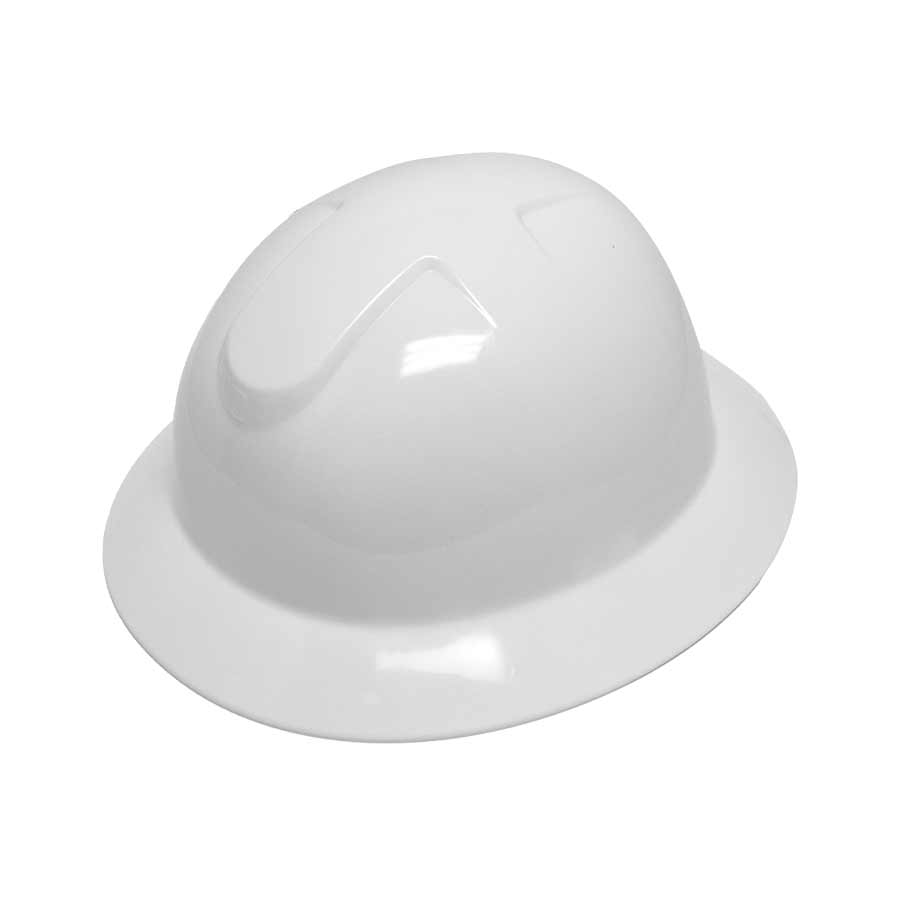 Full Brim Hardhat with Ratchet and Six Point Suspension