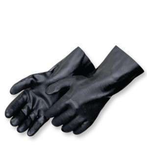 Black PVC Chemical Resistant Gloves Jersey Lined
