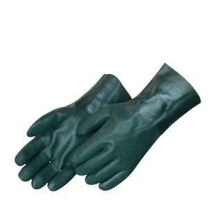Green PVC Chemical Resistant Gloves Jersey Lined