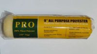 9" Beige Polyester Roller Cover, Plastic Core, 3/8" Nap
