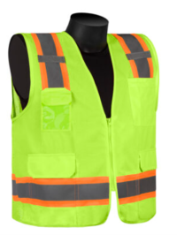 CLASS 2 - SURVEYOR'S VEST (SOLID FRONT MESH BACK - TWO TONE STRIPES)