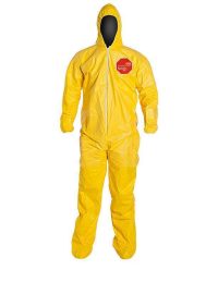 Dupont QC122 Tychem QC Coveralls with Hood and Boot Covers