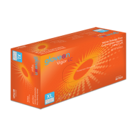Vigor, Hi Viz Orange, 12" Long Cuff Medical Grade, 7.5mil Disposable Nitrile Gloves, Powder-Free