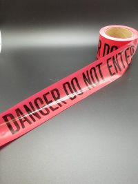 RED BARRICADE TAPE - DANGER, DO NOT ENTER - BILINGUAL