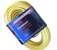 100 FT. 12/3 OUTDOOR EXTENSION CORD, YELLOW (UL)