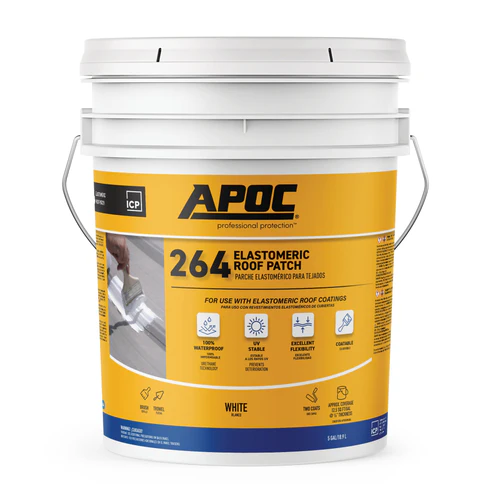 APOC 264 Elastomeric Roof Patch in 1-gallon pail for waterproof roofing applications